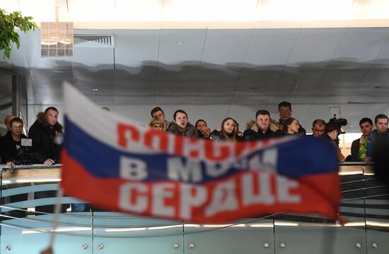 Russian 2018 Olympians are welcomed home