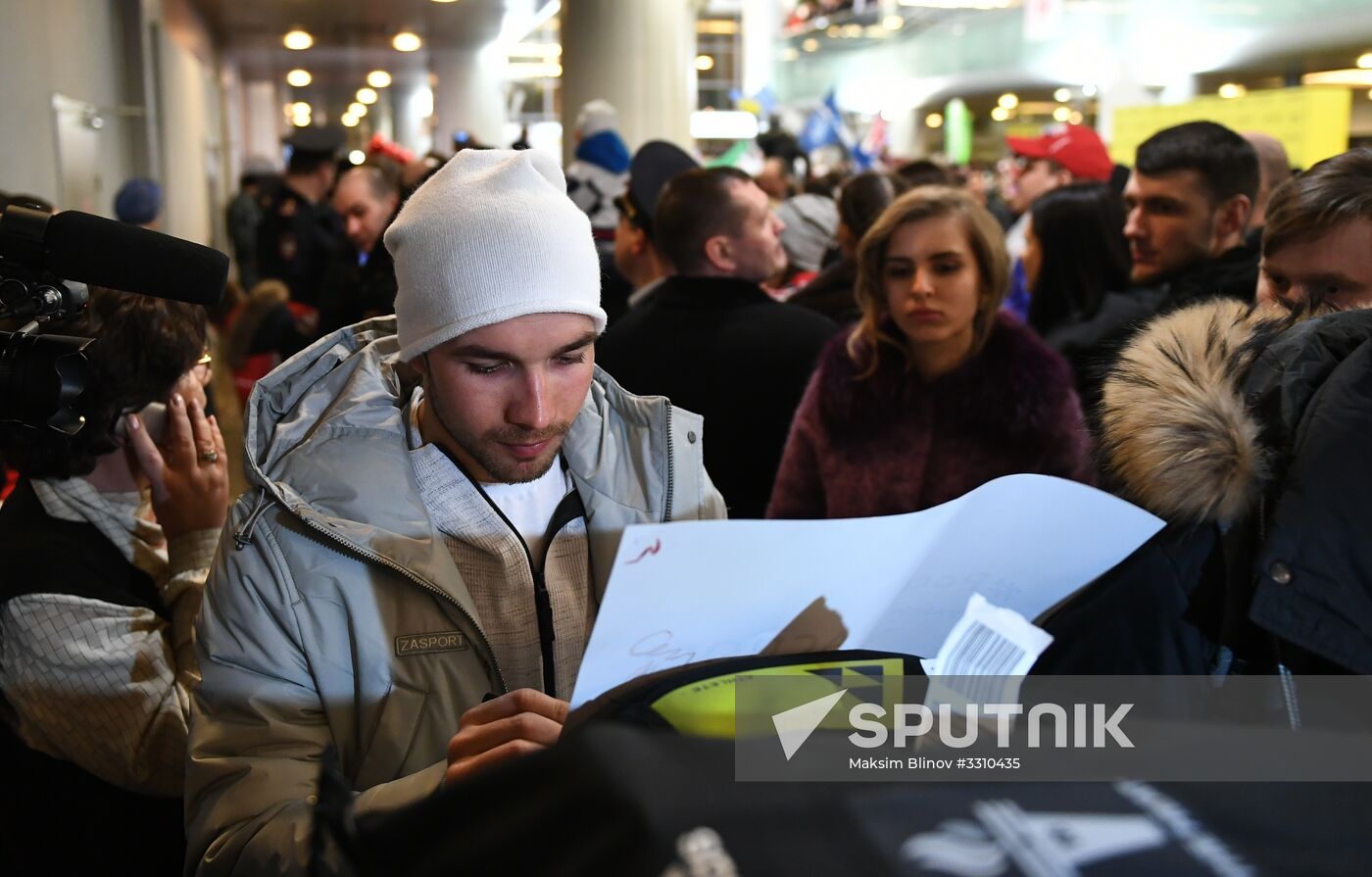 Russian 2018 Olympians are welcomed home