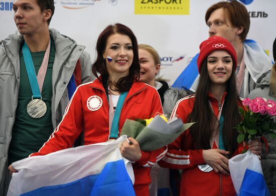 Russian 2018 Olympians are welcomed home