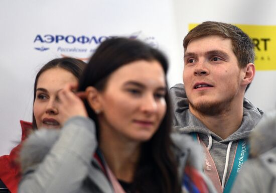 Russian 2018 Olympians are welcomed home