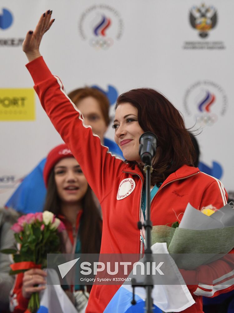 Russian 2018 Olympians are welcomed home