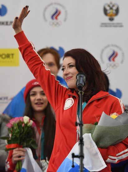 Russian 2018 Olympians are welcomed home