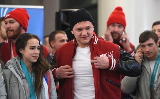 Russian 2018 Olympians are welcomed home