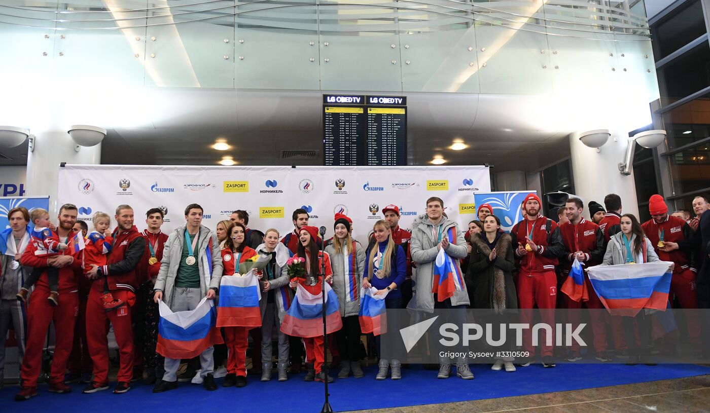 Russian 2018 Olympians are welcomed home