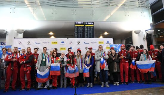 Russian 2018 Olympians are welcomed home