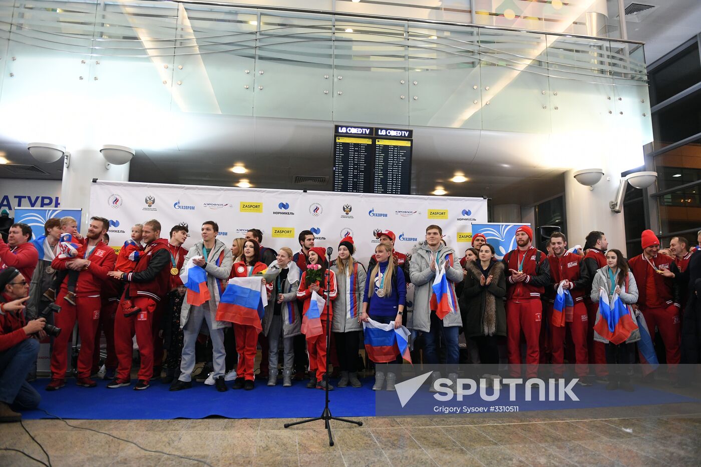 Russian 2018 Olympians are welcomed home