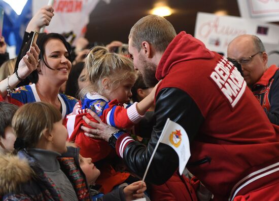 Russian 2018 Olympians are welcomed home