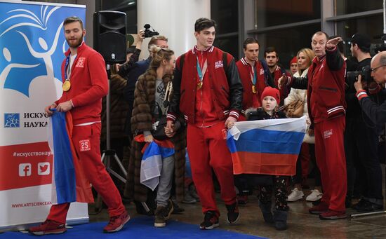 Russian 2018 Olympians are welcomed home