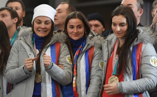 Russian 2018 Olympians are welcomed home
