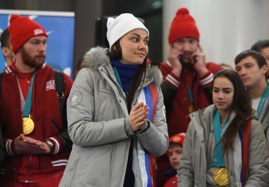 Russian 2018 Olympians are welcomed home