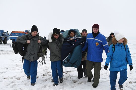 Soyuz MS-06 manned capsule lands in Kazakhstan