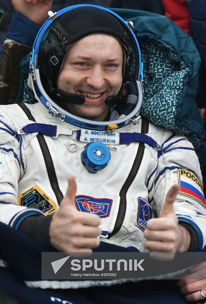 Soyuz MS-06 manned capsule lands in Kazakhstan