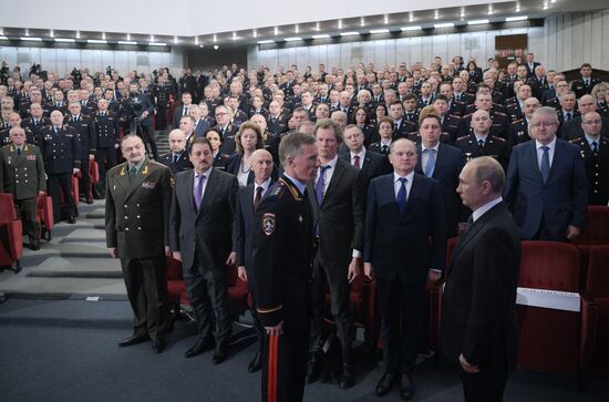 President Vladimir Putin at Ministry of the Interior board meeting