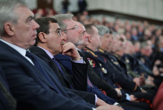 President Vladimir Putin at Ministry of the Interior board meeting