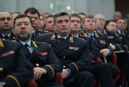 President Vladimir Putin at Ministry of the Interior board meeting