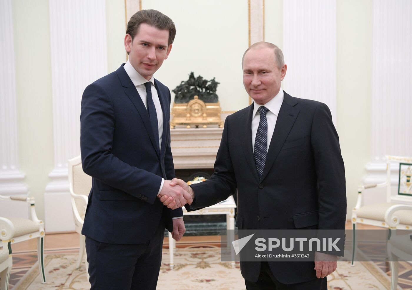 Russian President Vladimir Putin meets with Chancellor of Austria Sebastian Kurz