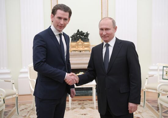 Russian President Vladimir Putin meets with Chancellor of Austria Sebastian Kurz