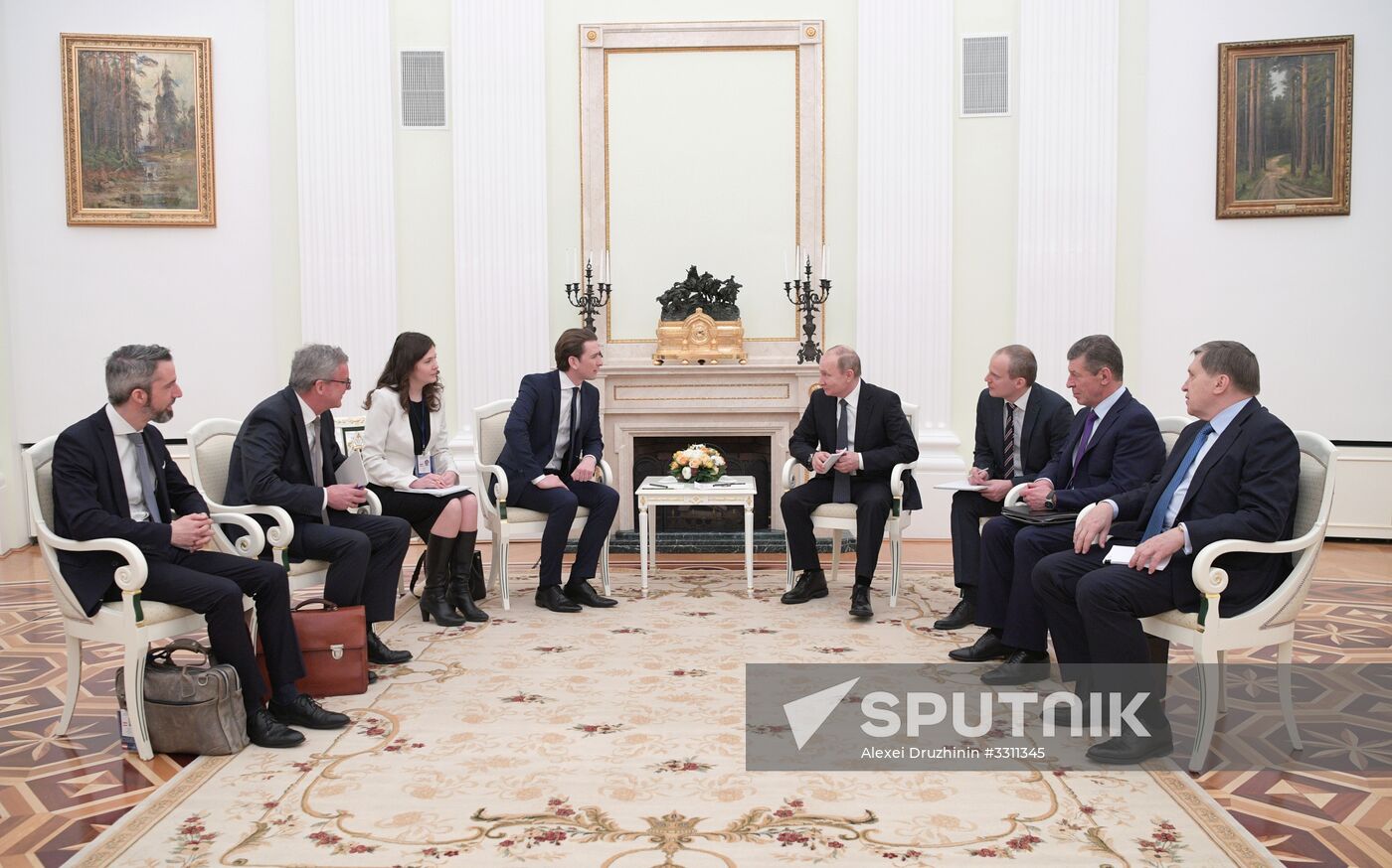 Russian President Vladimir Putin meets with Chancellor of Austria Sebastian Kurz