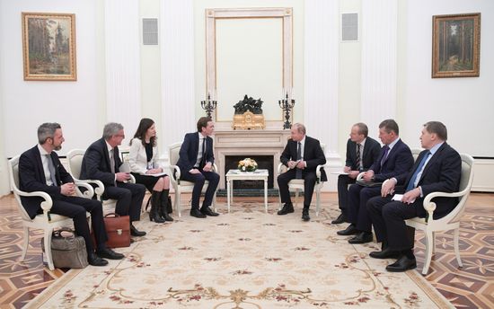 Russian President Vladimir Putin meets with Chancellor of Austria Sebastian Kurz