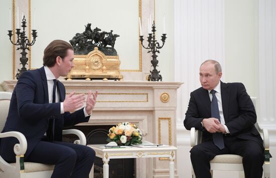Russian President Vladimir Putin meets with Chancellor of Austria Sebastian Kurz