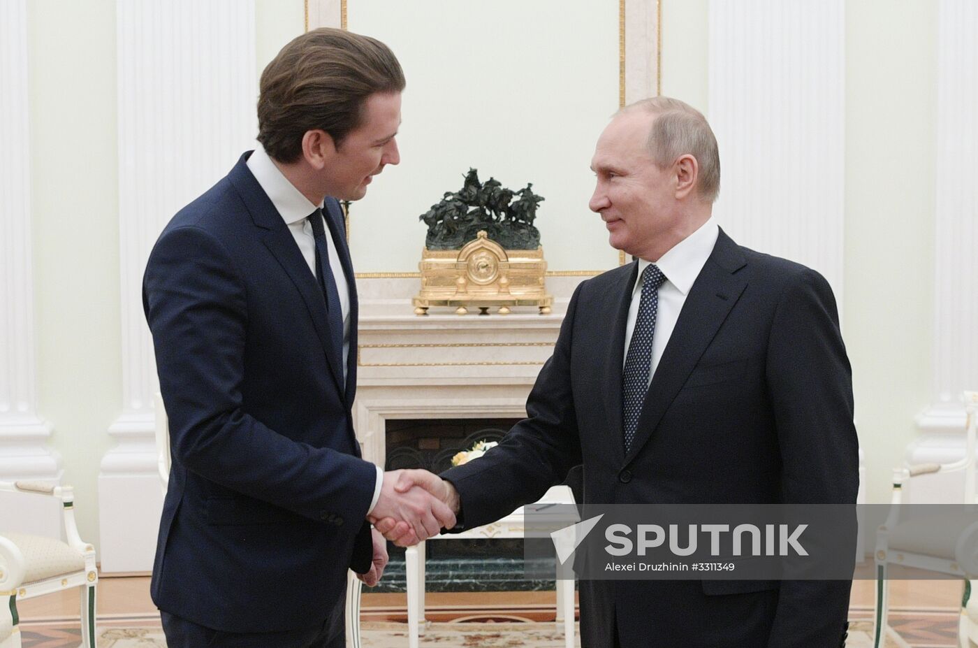 Russian President Vladimir Putin meets with Chancellor of Austria Sebastian Kurz