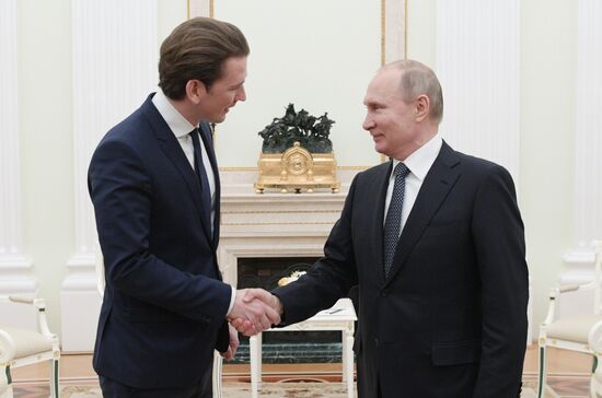 Russian President Vladimir Putin meets with Chancellor of Austria Sebastian Kurz