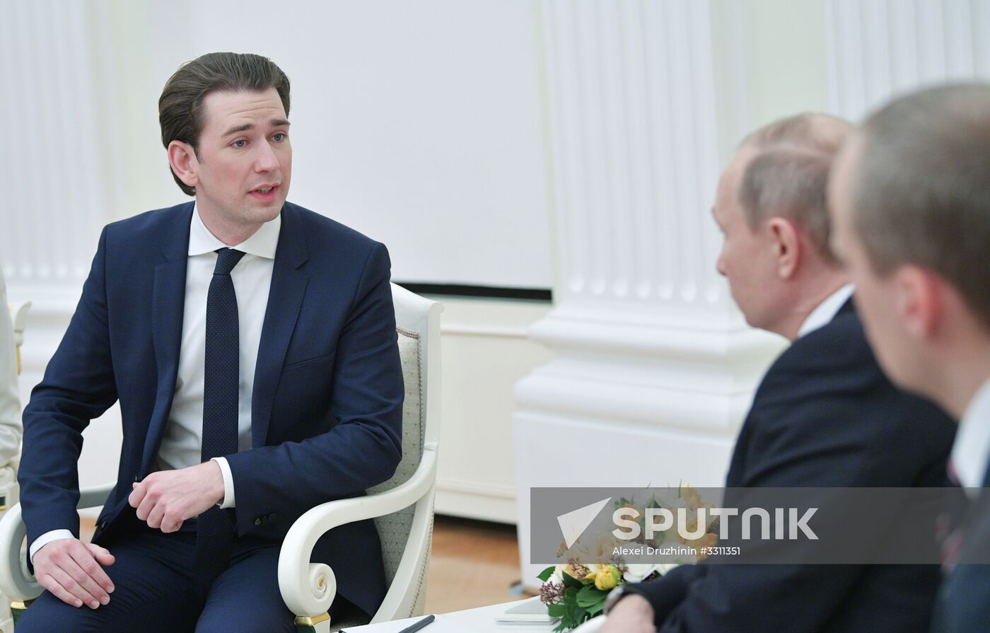 Russian President Vladimir Putin meets with Chancellor of Austria Sebastian Kurz