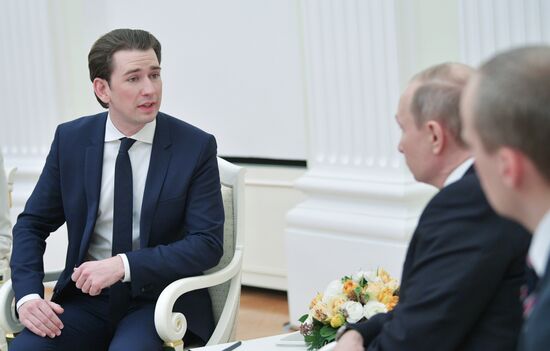 Russian President Vladimir Putin meets with Chancellor of Austria Sebastian Kurz