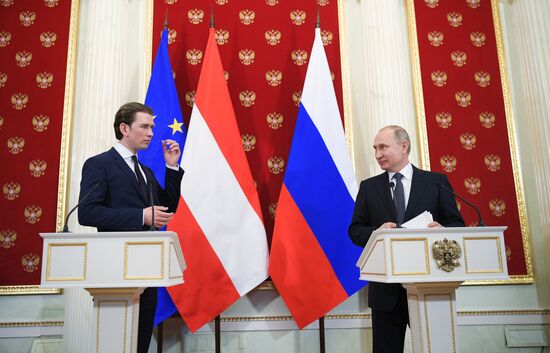 Russian President Vladimir Putin meets with Chancellor of Austria Sebastian Kurz