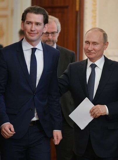 Russian President Vladimir Putin meets with Chancellor of Austria Sebastian Kurz