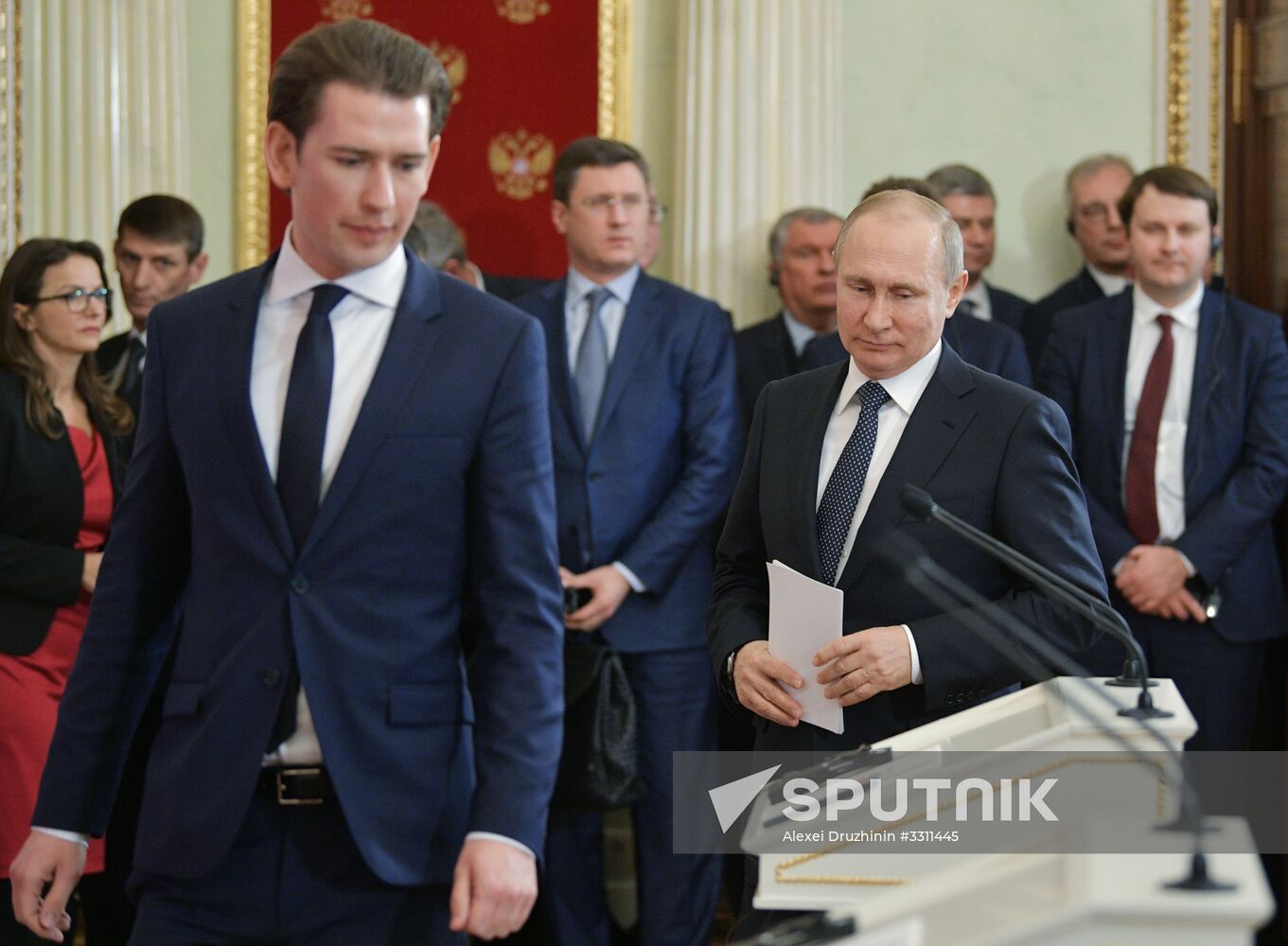 Russian President Vladimir Putin meets with Chancellor of Austria Sebastian Kurz