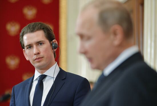 Russian President Vladimir Putin meets with Chancellor of Austria Sebastian Kurz