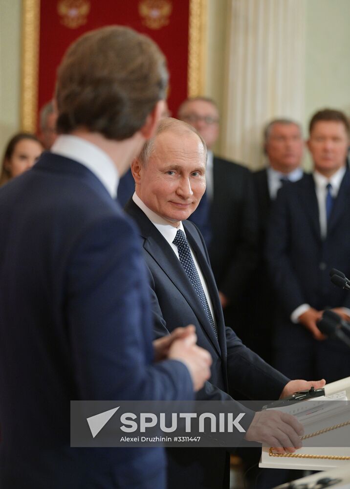 Russian President Vladimir Putin meets with Chancellor of Austria Sebastian Kurz