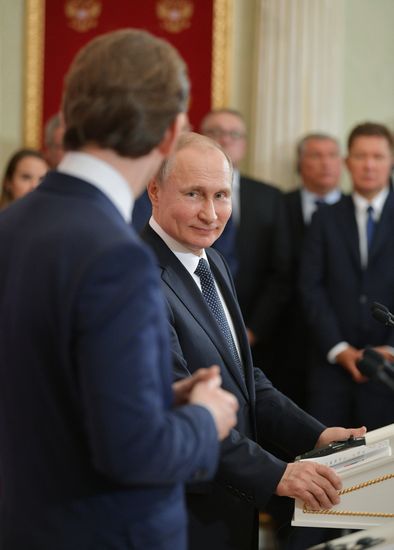 Russian President Vladimir Putin meets with Chancellor of Austria Sebastian Kurz