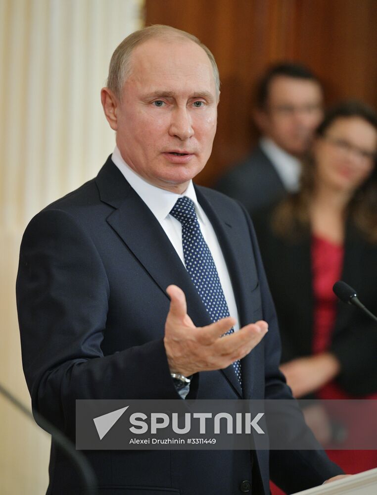 Russian President Vladimir Putin meets with Chancellor of Austria Sebastian Kurz