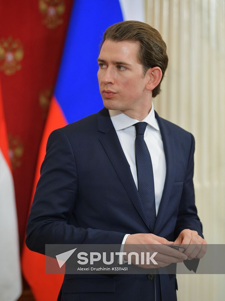 Russian President Vladimir Putin meets with Chancellor of Austria Sebastian Kurz