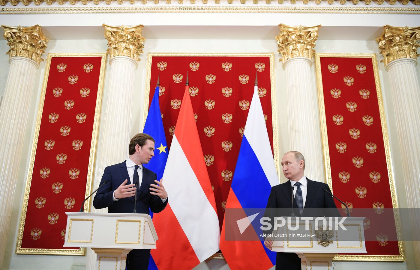 Russian President Vladimir Putin meets with Chancellor of Austria Sebastian Kurz