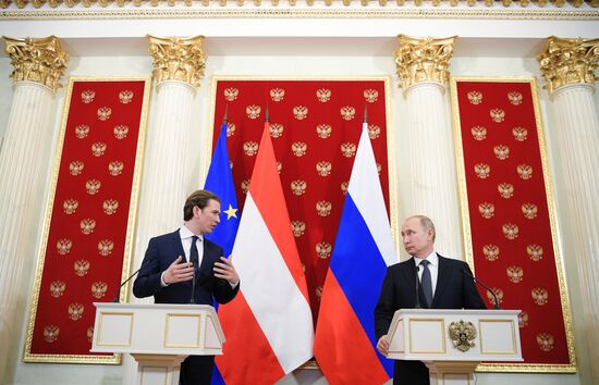 Russian President Vladimir Putin meets with Chancellor of Austria Sebastian Kurz