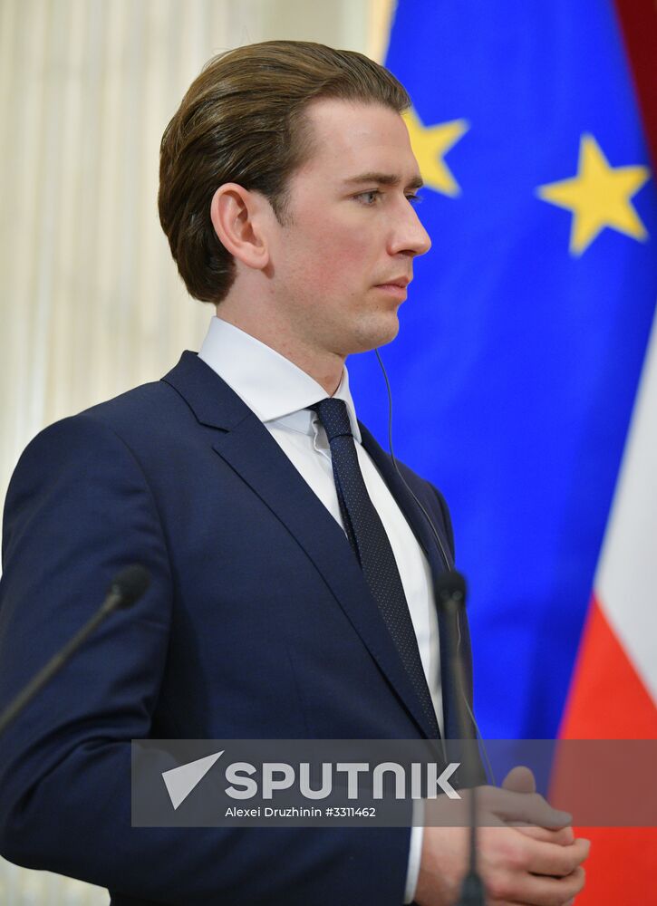 Russian President Vladimir Putin meets with Chancellor of Austria Sebastian Kurz