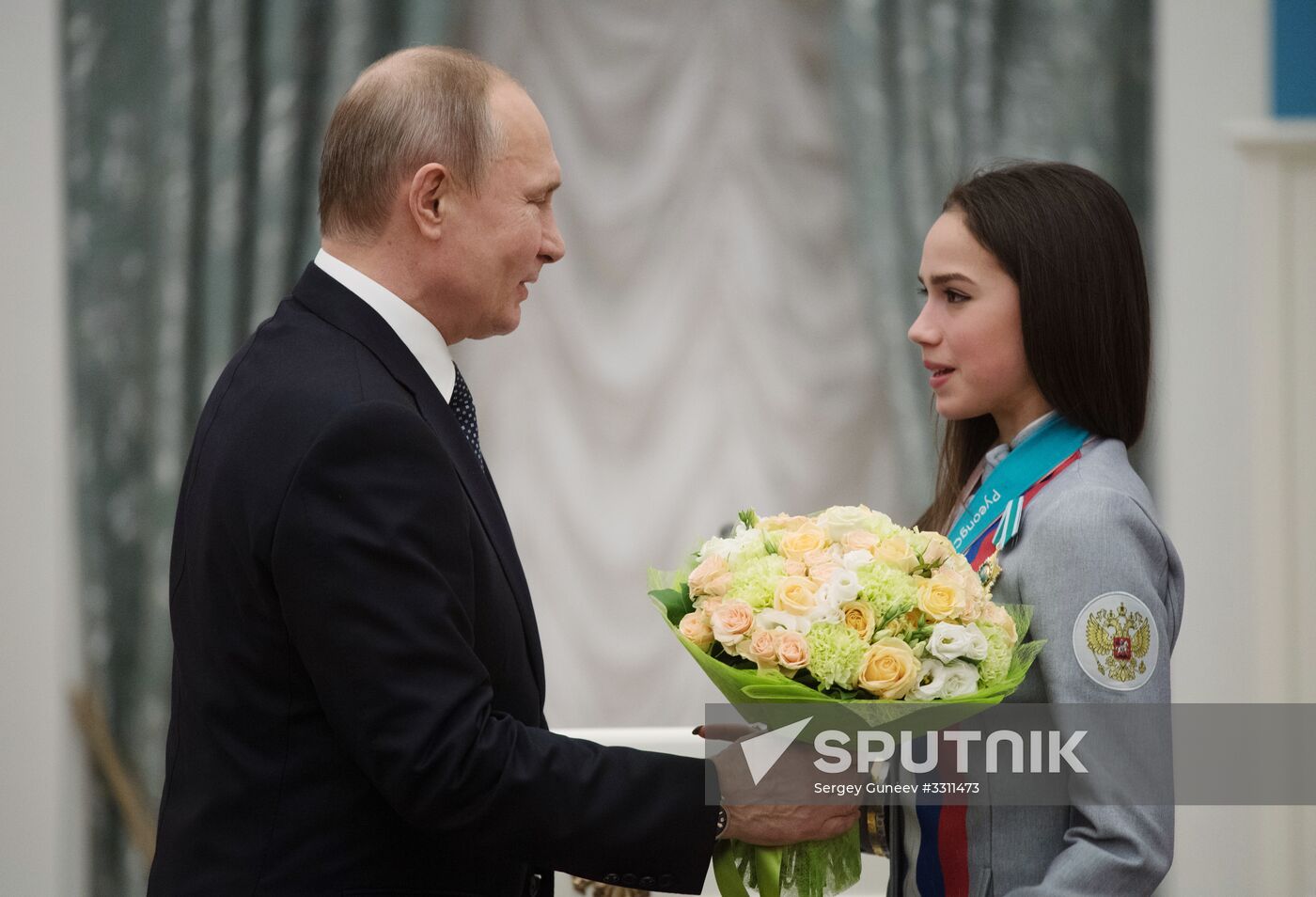 President Vladimir Putin presents state decorations to 2018 Winter Olympics medalists