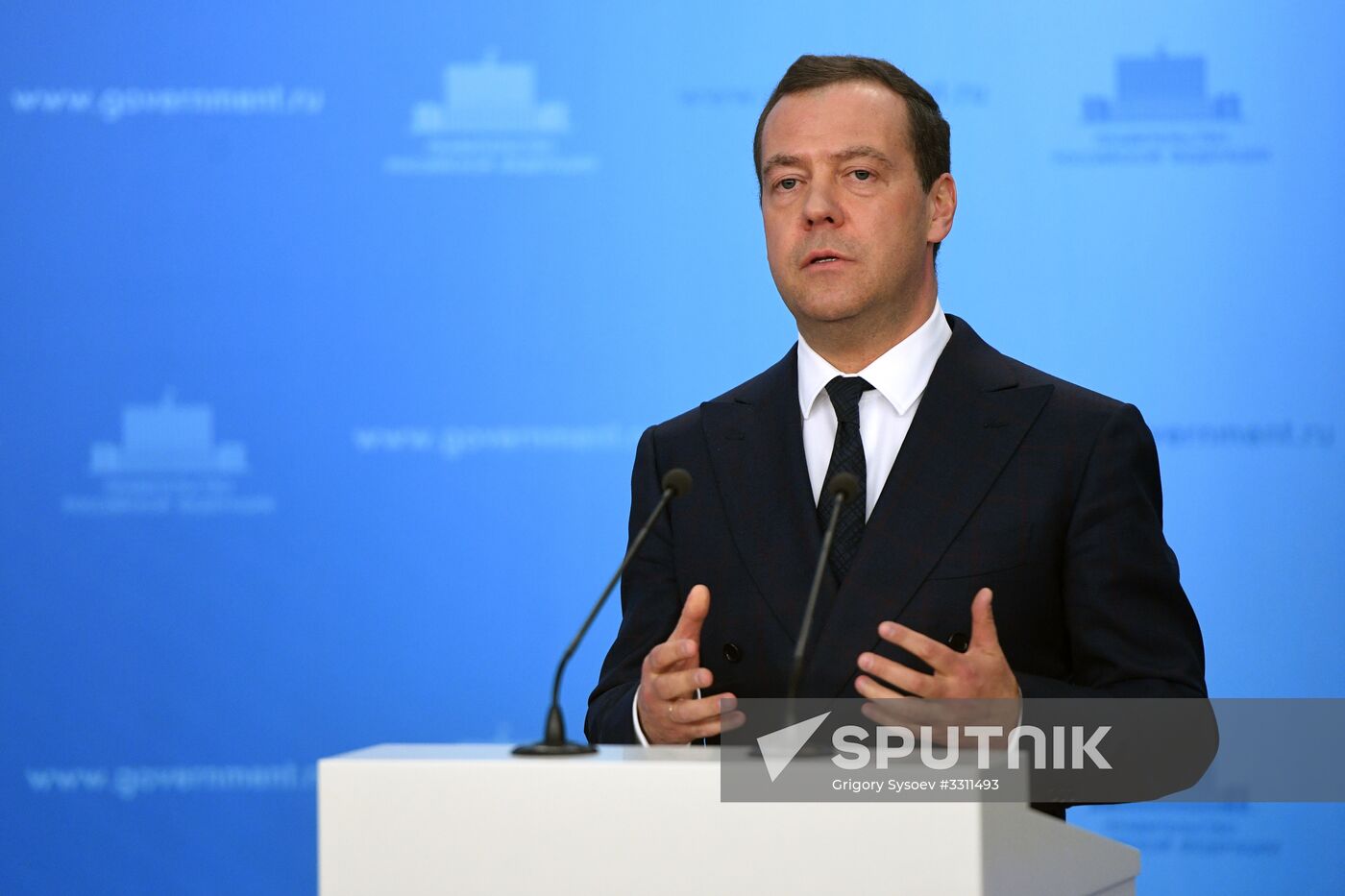 Prime Minister Dmitry Medvedev presents cars to 2018 Winter Olympics medalists at ceremony