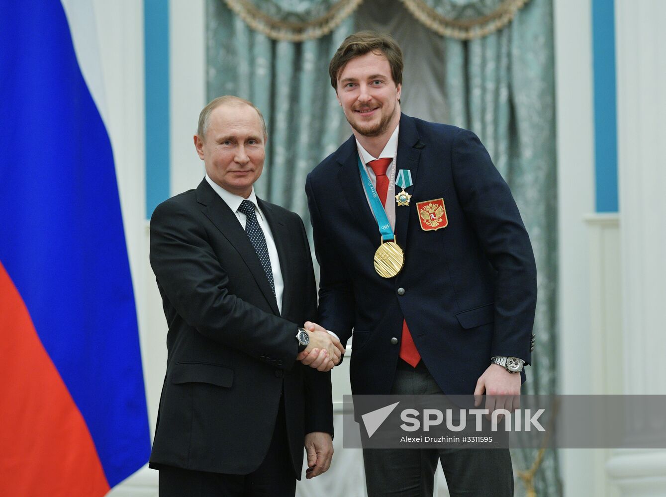 President Vladimir Putin presents state decorations to 2018 Winter Olympics medalists