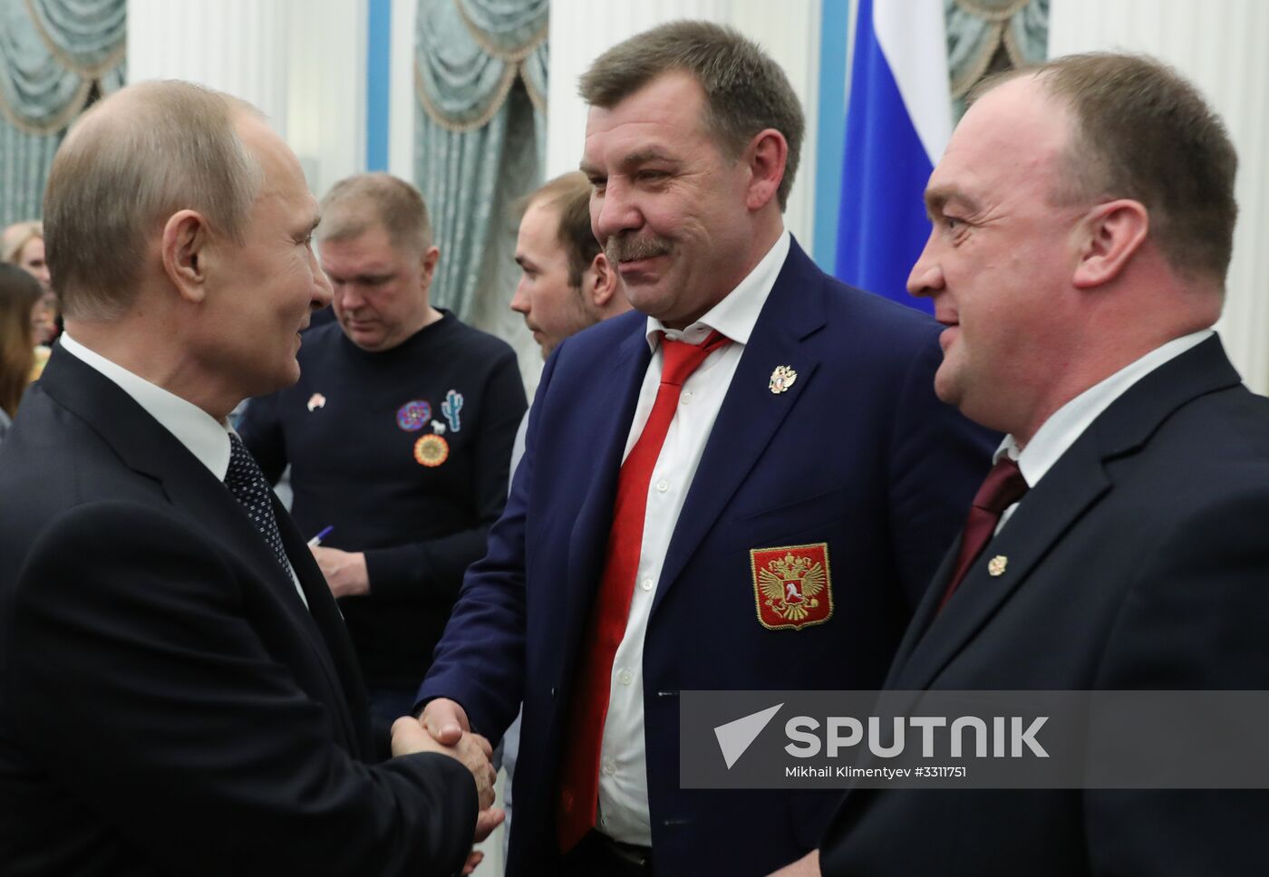 President Vladimir Putin presents state decorations to 2018 Winter Olympics medalists