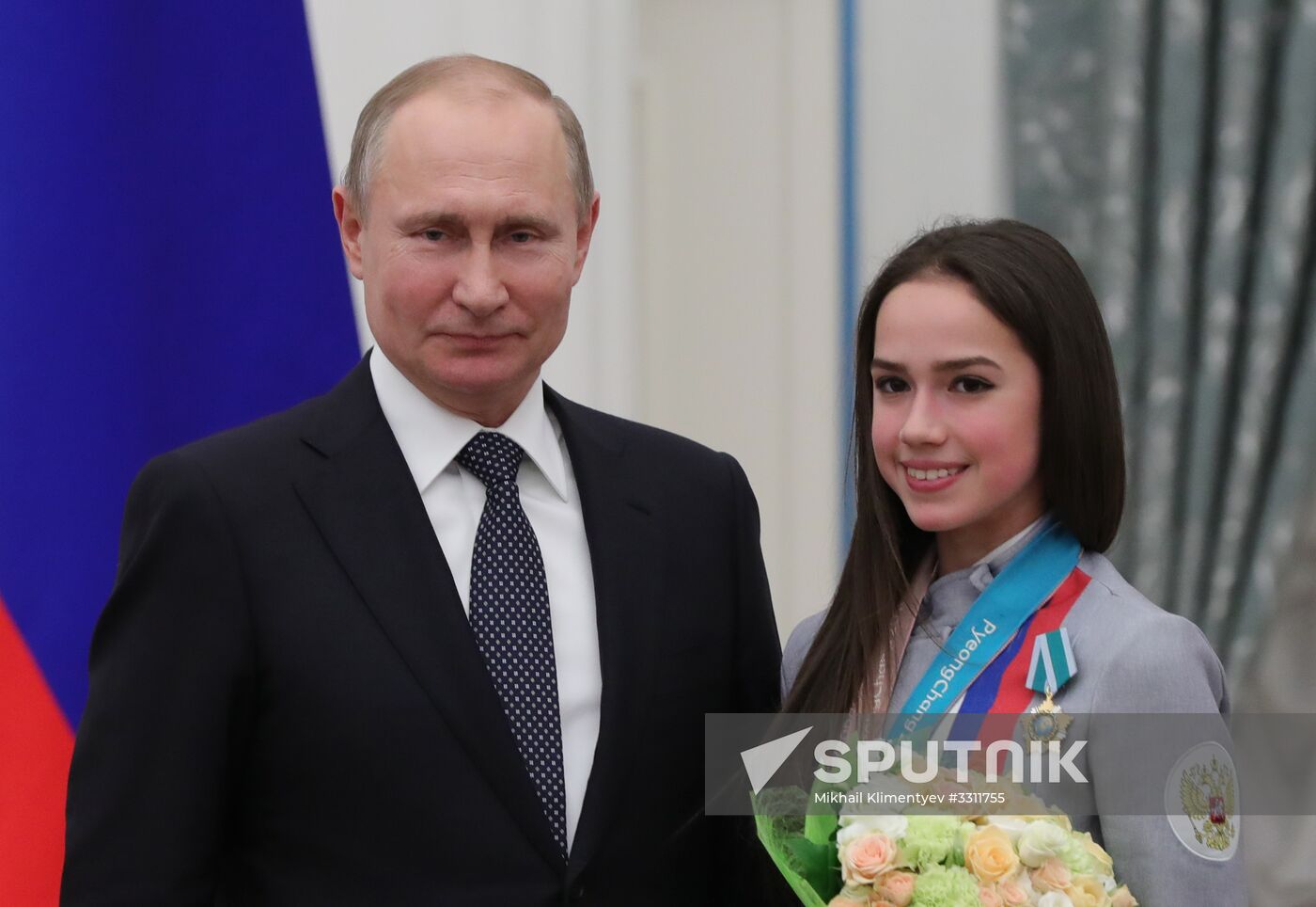 President Vladimir Putin presents state decorations to 2018 Winter Olympics medalists