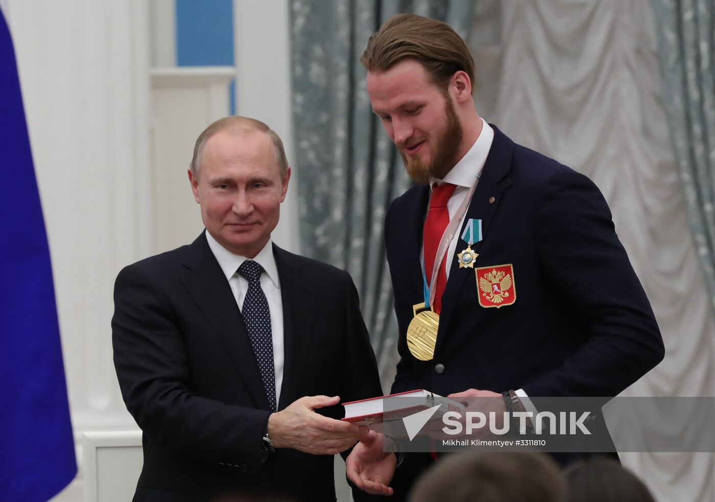 President Vladimir Putin presents state decorations to 2018 Winter Olympics medalists