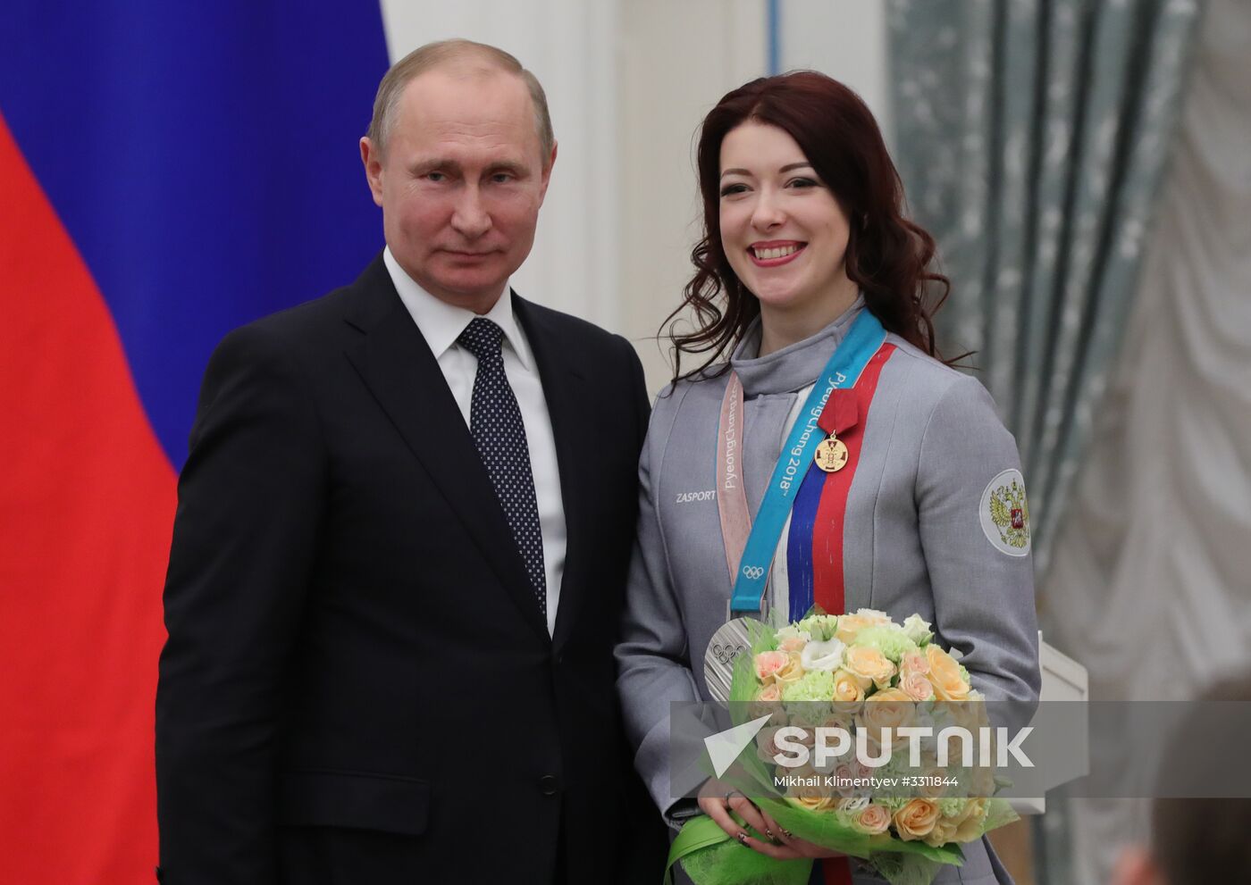 President Vladimir Putin presents state decorations to 2018 Winter Olympics medalists