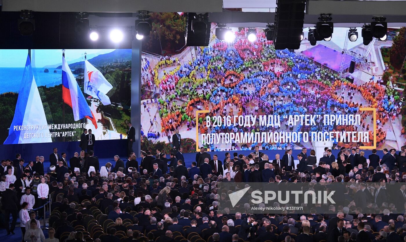 Vladimir Putin's annual Presidential Address to the Federal Assembly