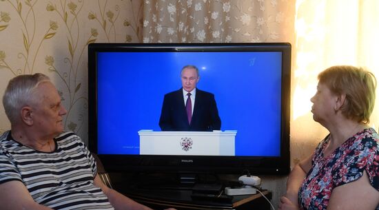 Broadcast of Vladimir Putin's annual Presidential Address to the Federal Assembly