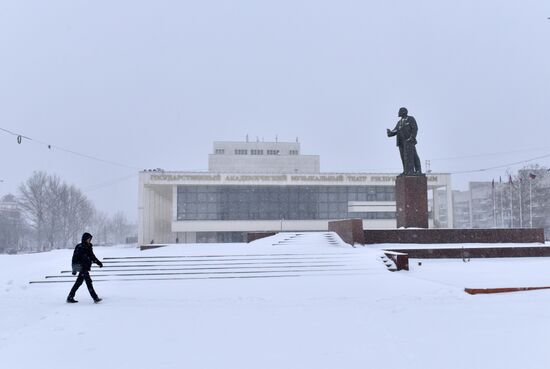 Snowfall in Crimea