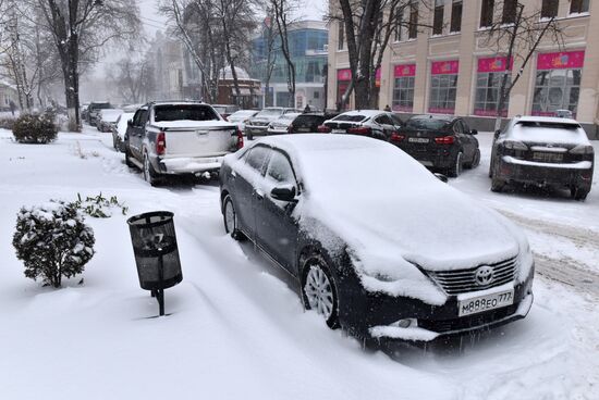Snowfall in Crimea